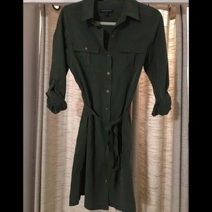 Olive shirt-dress